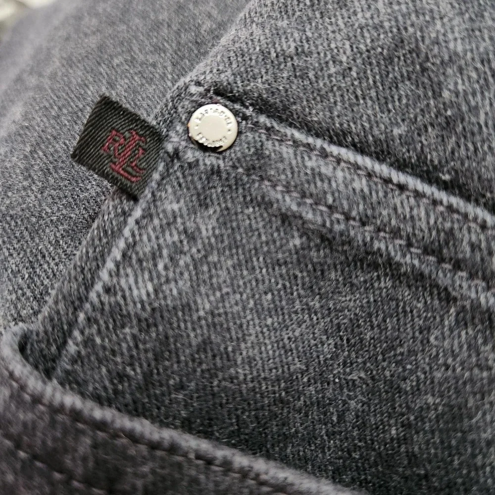 VTG Lauren Jeans Co. (LJC)‎ Dark Gray Washed Black Classic Straight Leg Jeans 12